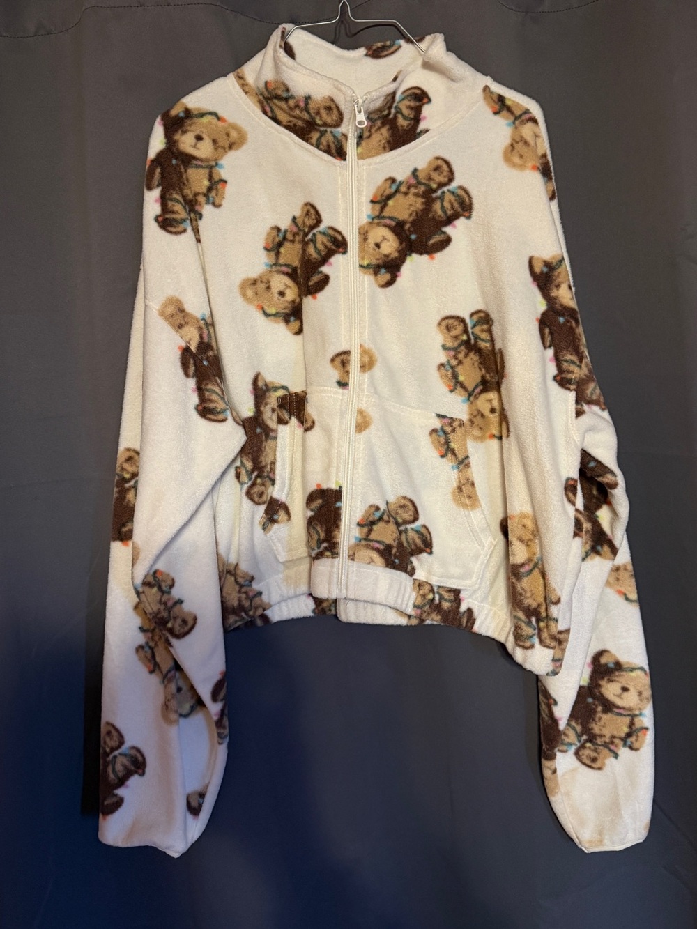 Grayson Threads Teddy Bear Print Zip-Up Jacket